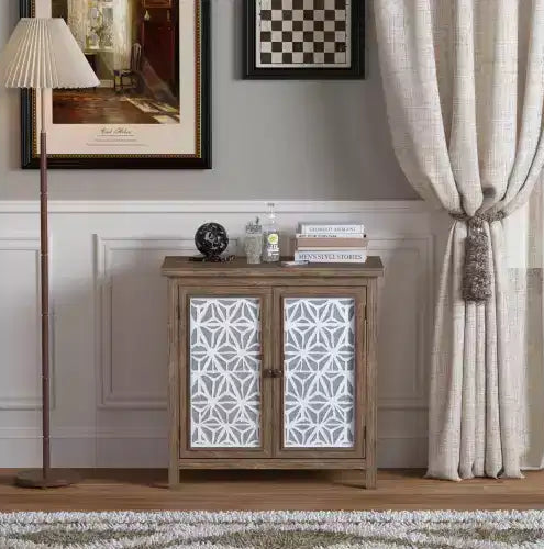 Rustic Solid Wood Storage Cabinet, Vintage Style Organizer for Living Room, Entryway or Family Room