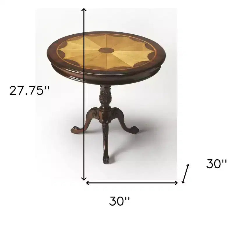 Tavolino rotondo in legno marrone da 30