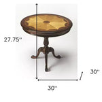 Tavolino rotondo in legno marrone da 30