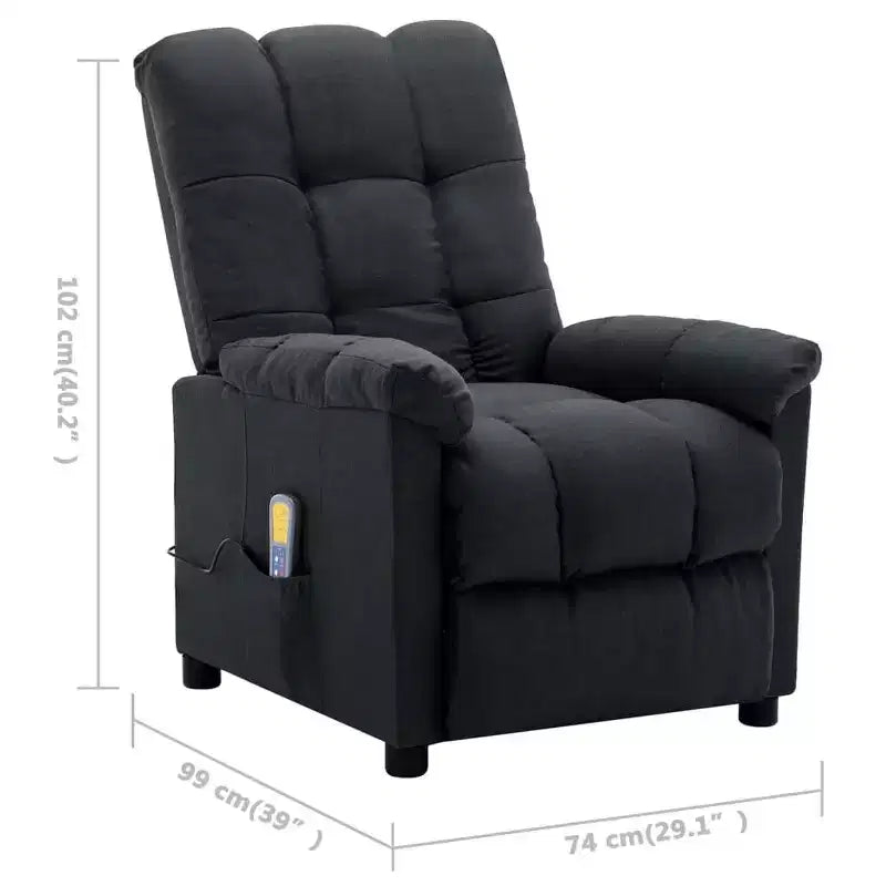vidaXL Poltrona massaggiante elettrica Grigio scuro