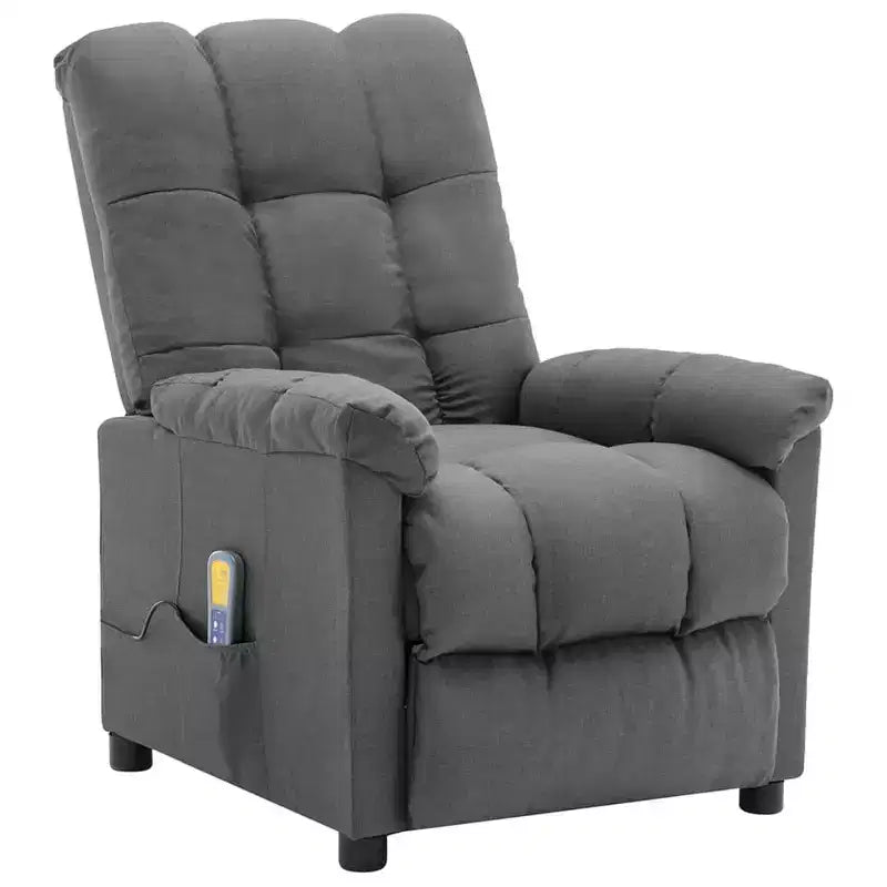 vidaXL Poltrona massaggiante elettrica Grigio scuro