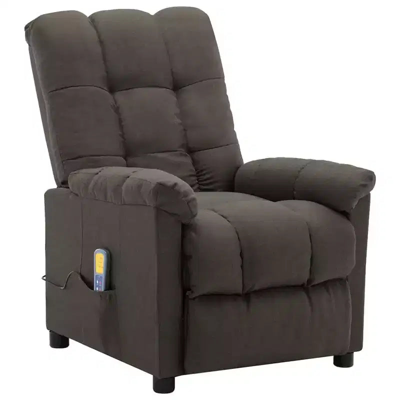 vidaXL Poltrona massaggiante elettrica Grigio scuro