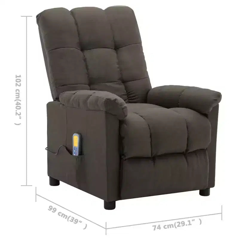 vidaXL Poltrona massaggiante elettrica Grigio scuro