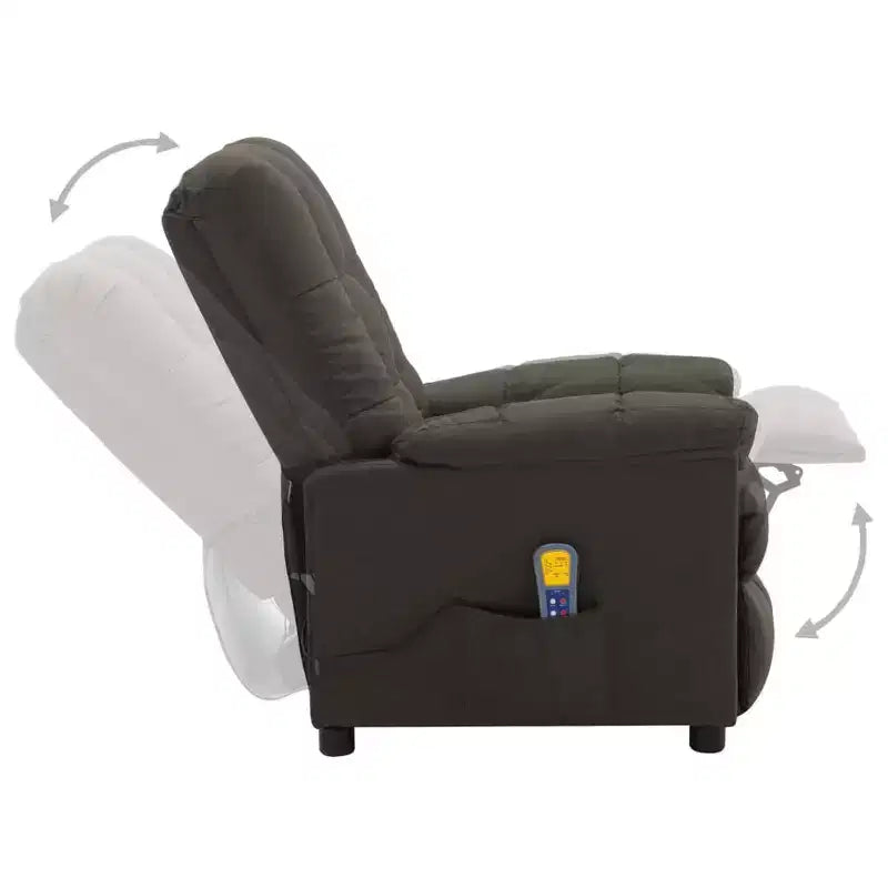 vidaXL Poltrona massaggiante elettrica Grigio scuro