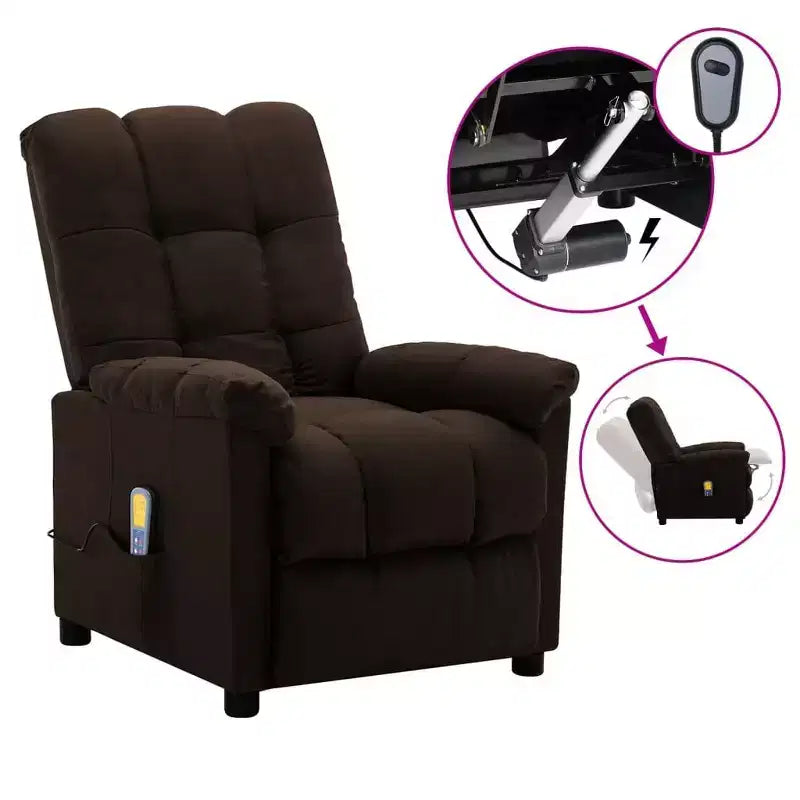 vidaXL Poltrona massaggiante elettrica Grigio scuro