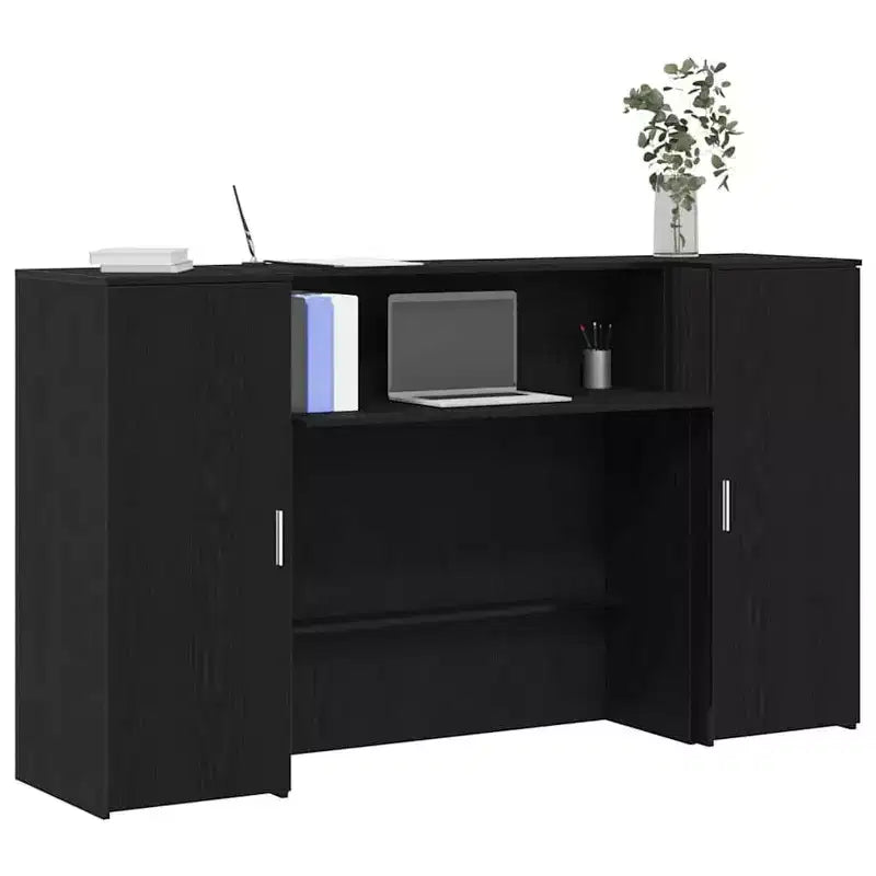 vidaXL Banco reception Rovere nero 180x50x103,5 cm Legno multistrato