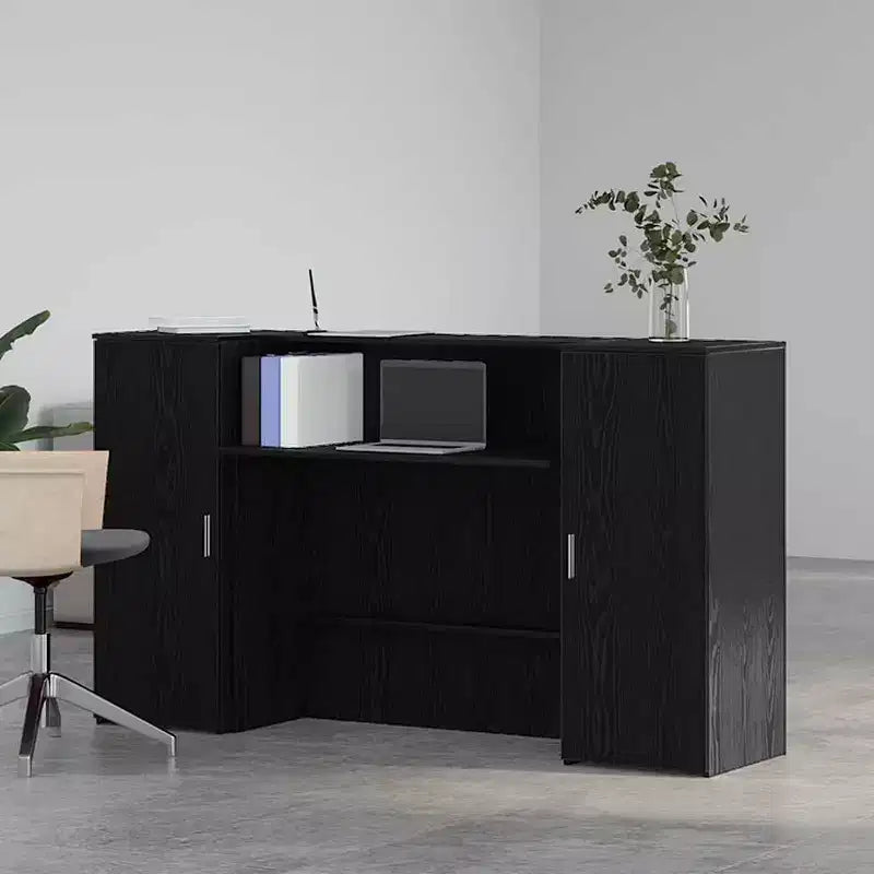 vidaXL Banco reception Rovere nero 180x50x103,5 cm Legno multistrato