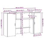 vidaXL Banco reception Rovere nero 180x50x103,5 cm Legno multistrato