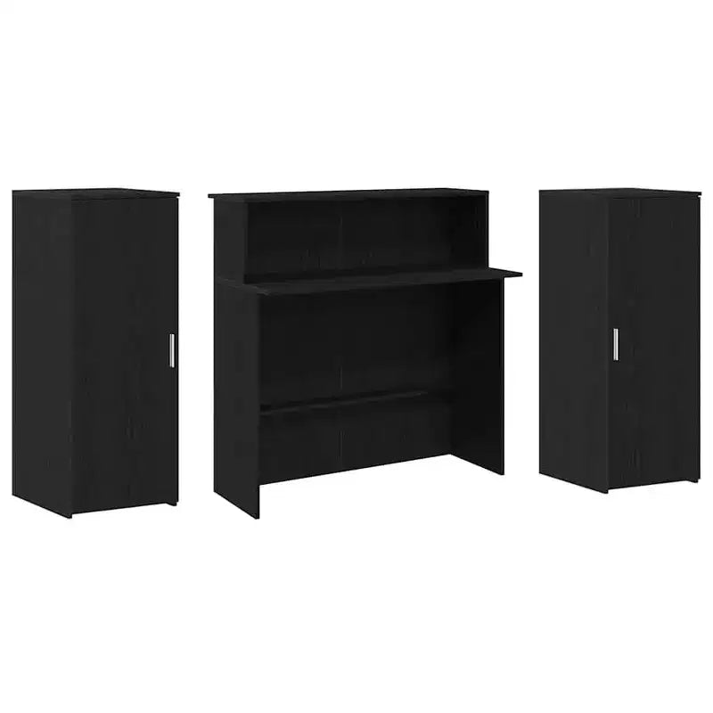 vidaXL Banco reception Rovere nero 180x50x103,5 cm Legno multistrato