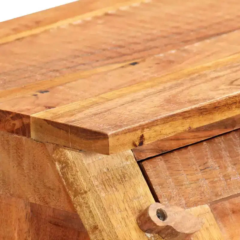 Scrittoio Marrone Legno Massello di Acacia Scrivania Media Rettangolare