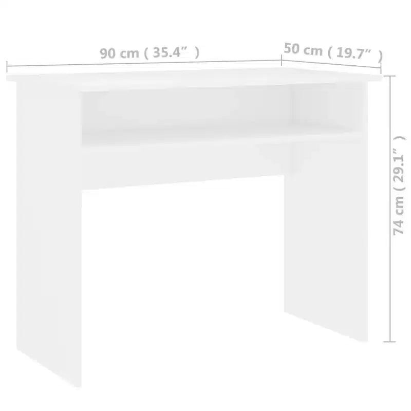 Scrivania piccola rettangolare moderna in legno ingegnerizzato bianco