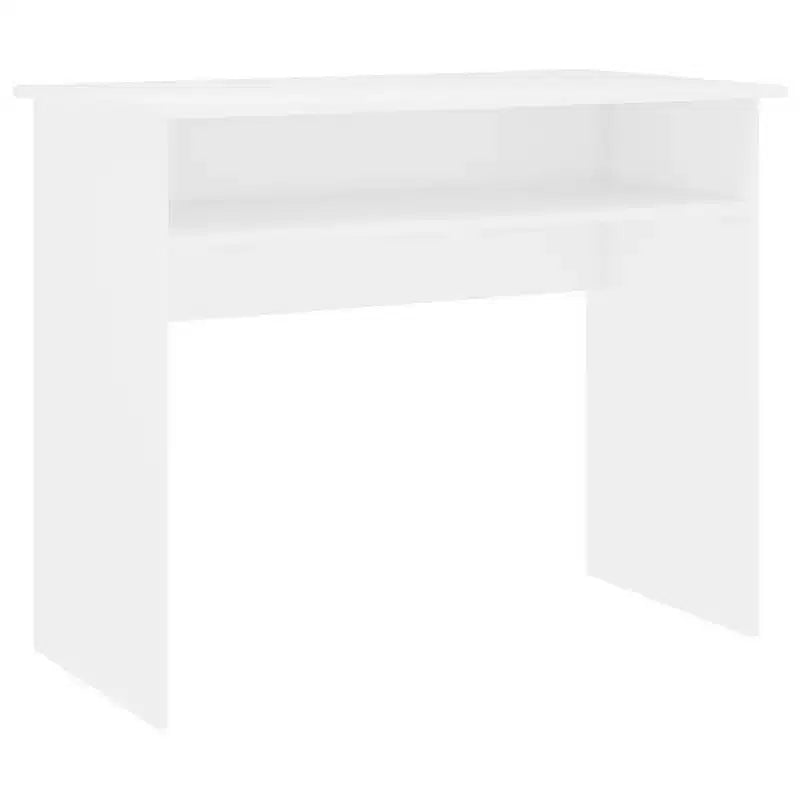 Scrivania piccola rettangolare moderna in legno ingegnerizzato bianco