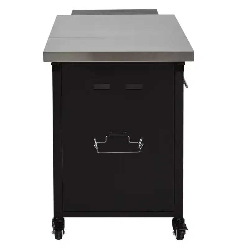 Carrello da cucina pieghevole per esterni Louisa con piano in acciaio inossidabile