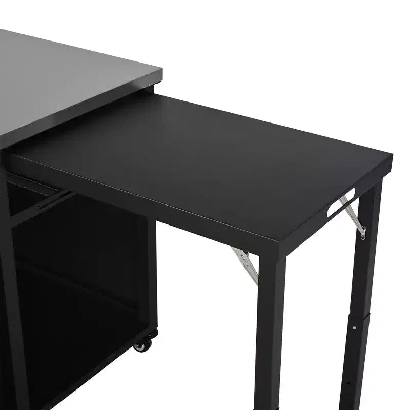 Carrello da cucina pieghevole per esterni Louisa con piano in acciaio inossidabile