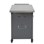 Carrello da cucina pieghevole per esterni Louisa con piano in acciaio inossidabile