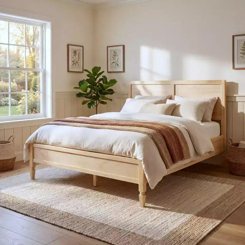 Struttura letto a piattaforma matrimoniale/king size con testiera a pannelli classica - ModernLuxe