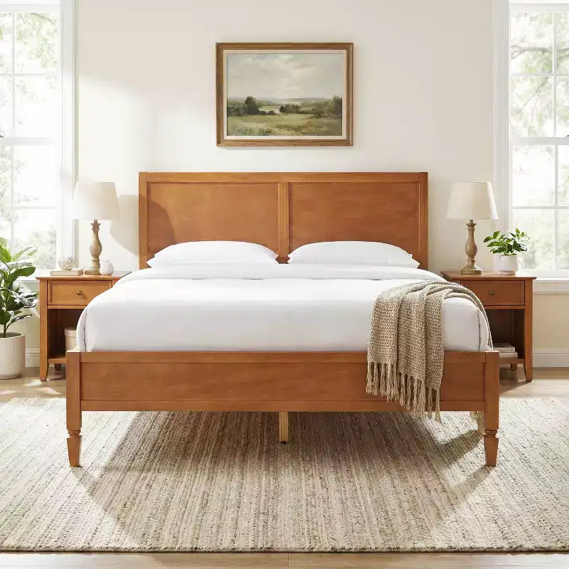 Struttura letto a piattaforma matrimoniale/king size con testiera a pannelli classica - ModernLuxe