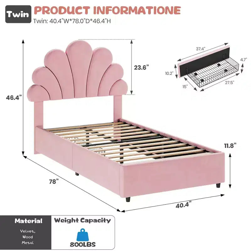 Telaio letto imbottito a una piazza
