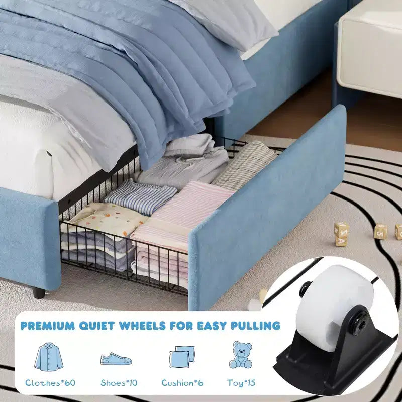 Telaio letto imbottito a una piazza