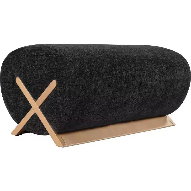 Meridian Furniture Pouf rivestito in tessuto Akira