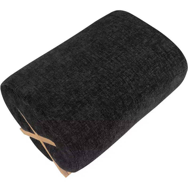 Meridian Furniture Pouf rivestito in tessuto Akira