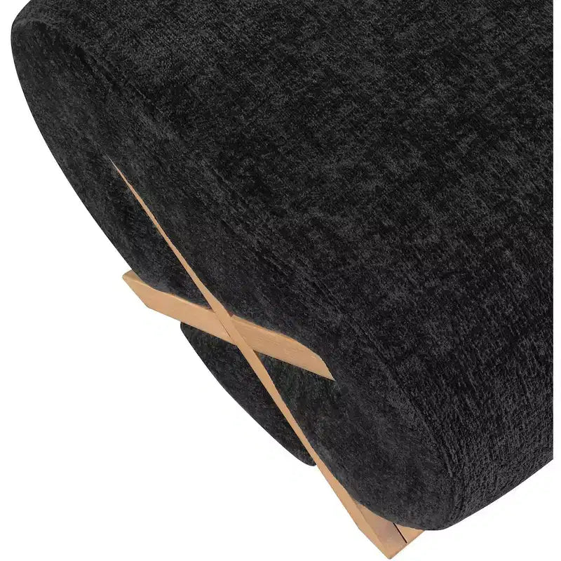 Meridian Furniture Pouf rivestito in tessuto Akira