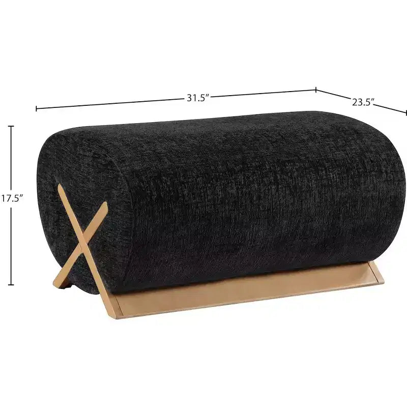 Meridian Furniture Pouf rivestito in tessuto Akira