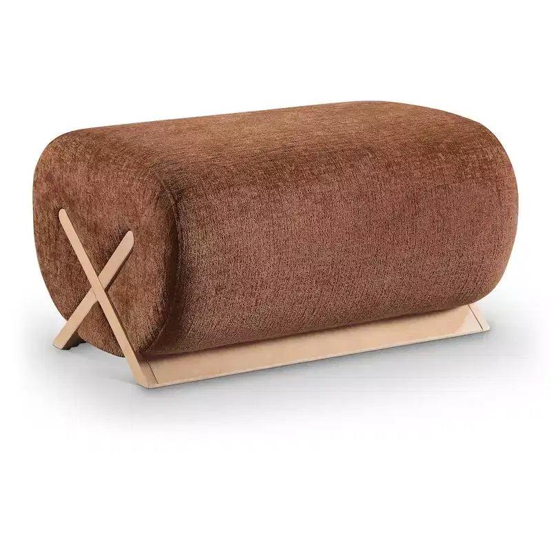 Meridian Furniture Pouf rivestito in tessuto Akira