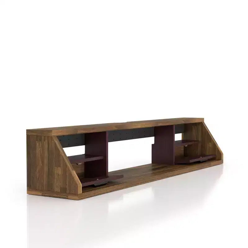 Mobile TV sospeso Fannister per TV fino a 70" Noce americano chiaro - Centro di intrattenimento moderno a parete
