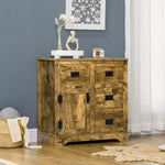 Madia Credenza Contenitore con 4 Cassetti e Anta, Marrone