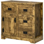 Madia Credenza Contenitore con 4 Cassetti e Anta, Marrone