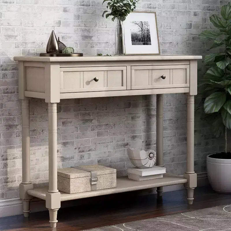 Consolle Classica con Cassetti Contenitori e Ripiano Inferiore-ModernLuxe