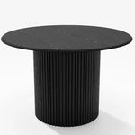 Dovelina 46 Black Round Dining Table Artificial Wood kitchen Table Designer Table Base Personalized Dining Table for 4 People