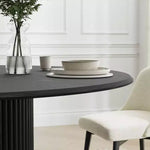 Dovelina 46 Tavolo da pranzo rotondo nero Tavolo da cucina in legno artificiale Base del tavolo di design Tavolo da pranzo personalizzato per 4 persone