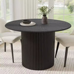 Dovelina 46 Tavolo da pranzo rotondo nero Tavolo da cucina in legno artificiale Base del tavolo di design Tavolo da pranzo personalizzato per 4 persone