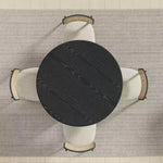 Dovelina 46 Tavolo da pranzo rotondo nero Tavolo da cucina in legno artificiale Base del tavolo di design Tavolo da pranzo personalizzato per 4 persone