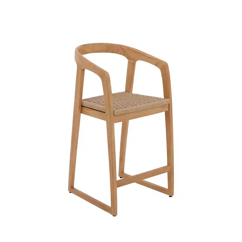 Sgabello da bar Teak 30 naturale da interno/esterno - Beige