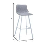 Sgabello da bar LeisureMod Elland 35 in pelle imbottita con base bianca in acciaio inossidabile - Sgabello moderno ad altezza bancone per cucina, bar e pub